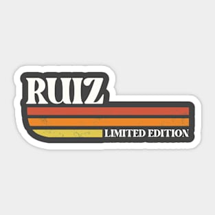 RUIZ Surname Funny Reunion Retro Vintage 70s 80s Birthday Sticker